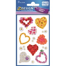 Z-Design Papier Sticker Blumenherzen