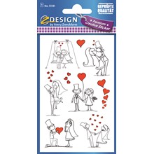 Z-Design Papier Sticker Brautpaar