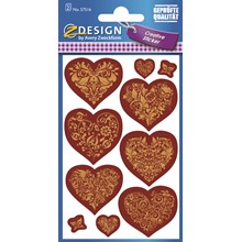 Z-Design Papier Sticker Herzen geprägt