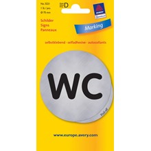 Avery Zweckform Hinweisschild, silber, WC