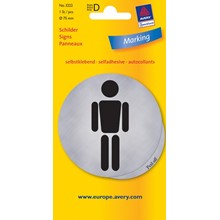Avery Zweckform Hinweisschild, silber, Mann