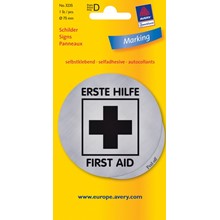 Avery Zweckform Hinweisschild, silber, Erste Hilfe