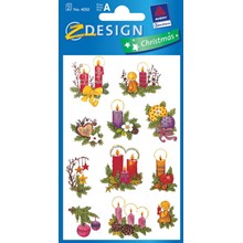 Z-Design Weihnachtliche Sticker beglimmert Kerzengestecke