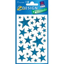 Z-Design Weihnachtssticker Effektfolie Sterne blau/gold