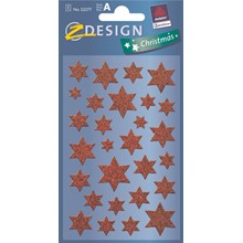Z-Design Weihnachten Glamour Sticker, Sterne, rot