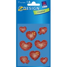 Z-Design Sticker Glamour Herzen rot