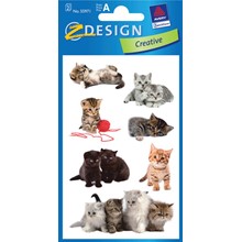 Z-Design Papier Sticker, Katzenfotos, beglimmert