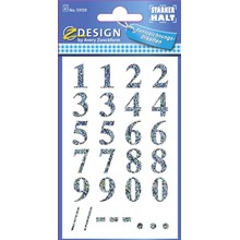 Z-Design Transparente Folie silberne Zahlen Schrift Times Bold 65pt