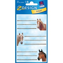 Z-Design Buchetiketten aus beschriftbarem Papier Pferde