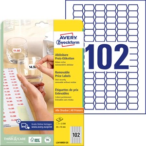 AVERY Zweckform L6020REV-25 Etiketten für Dias (A4, 3.200 Stück, 43,2 x 8,5 mm