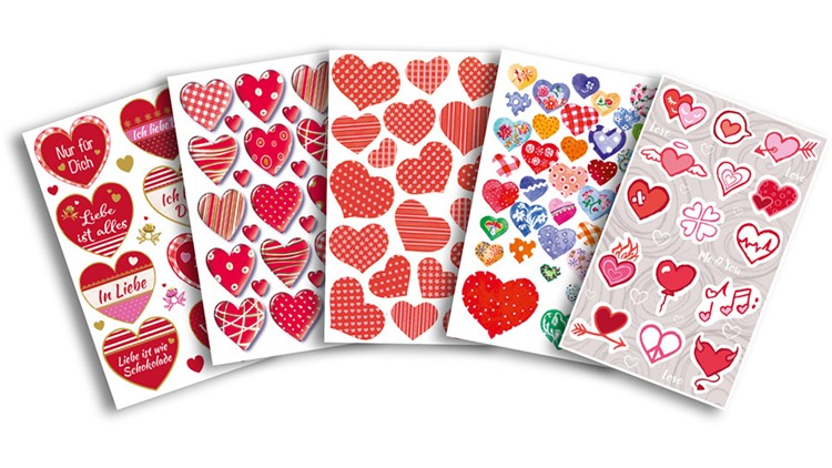 Kreative Sticker - Herzen