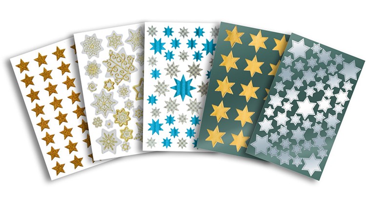 Weihnachts-Sticker - Sterne