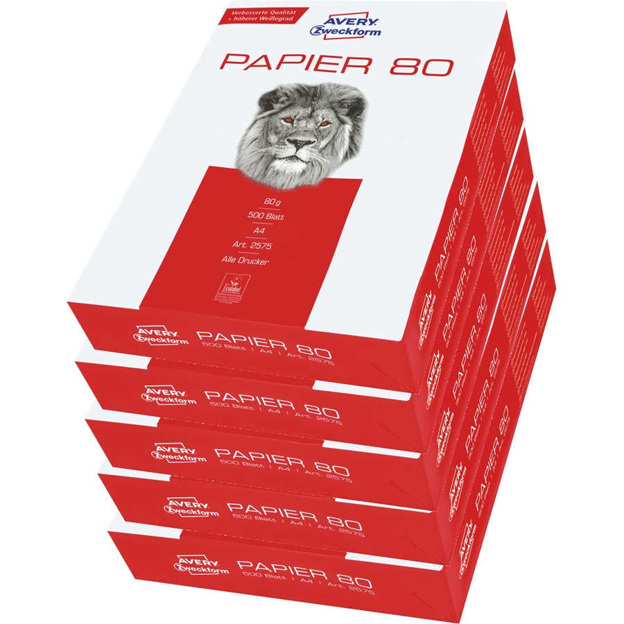 AVERY ZWECKFORM Drucker- und Kopierpapier, A4, 80 g/m², 2575 online