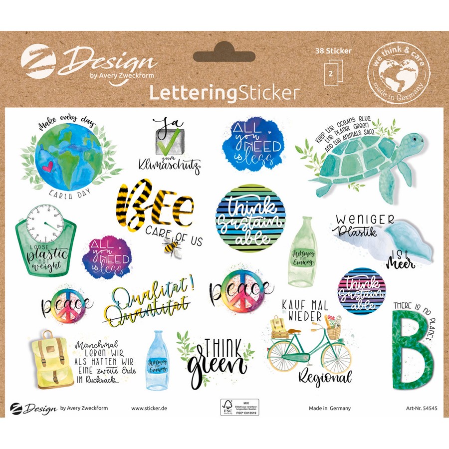 AVERY Zweckform Deko-Sticker „Widmung“ – 18 Glitzernde Aufkleber Mit Effektfolie & Goldprägung