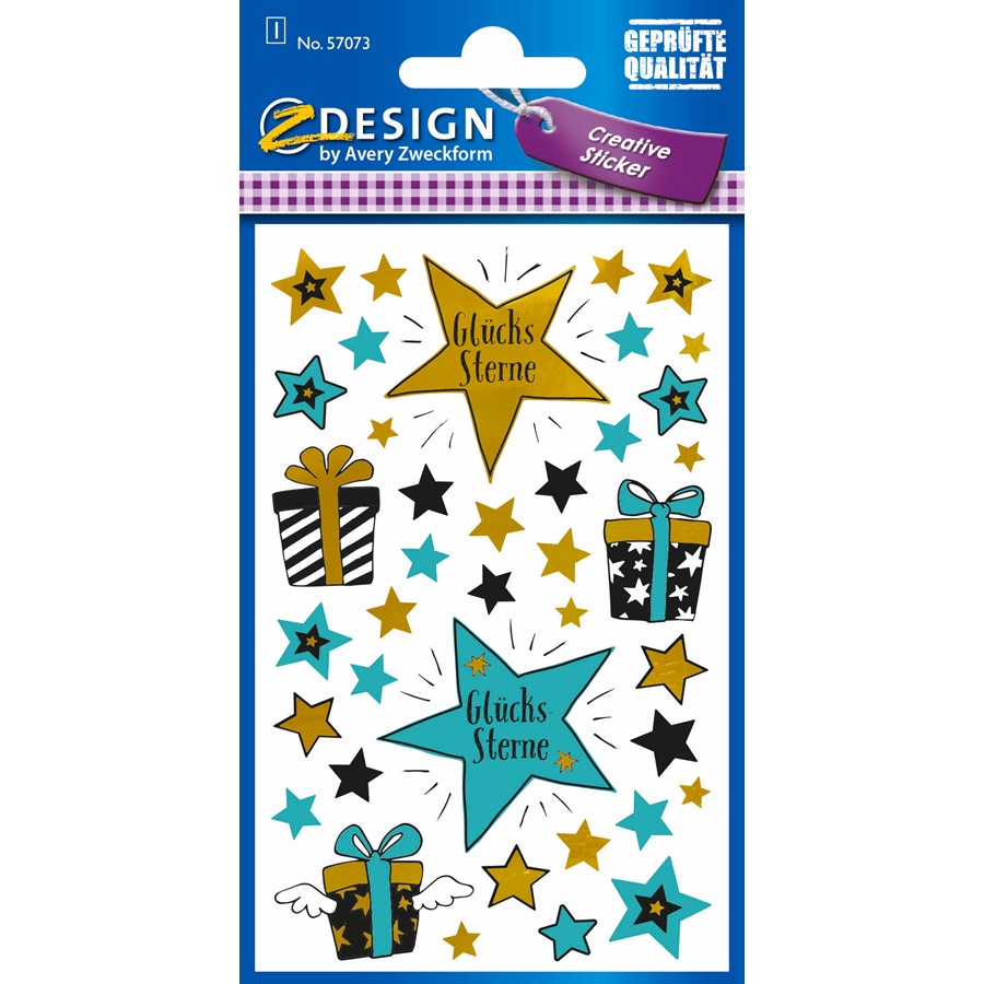 AVERY Zweckform 57519 Deko-Sticker 'Herzen' – 19 Glitzernde Aufkleber Mit Goldprägung Für Karten, Geschenke & Scrapbooking
