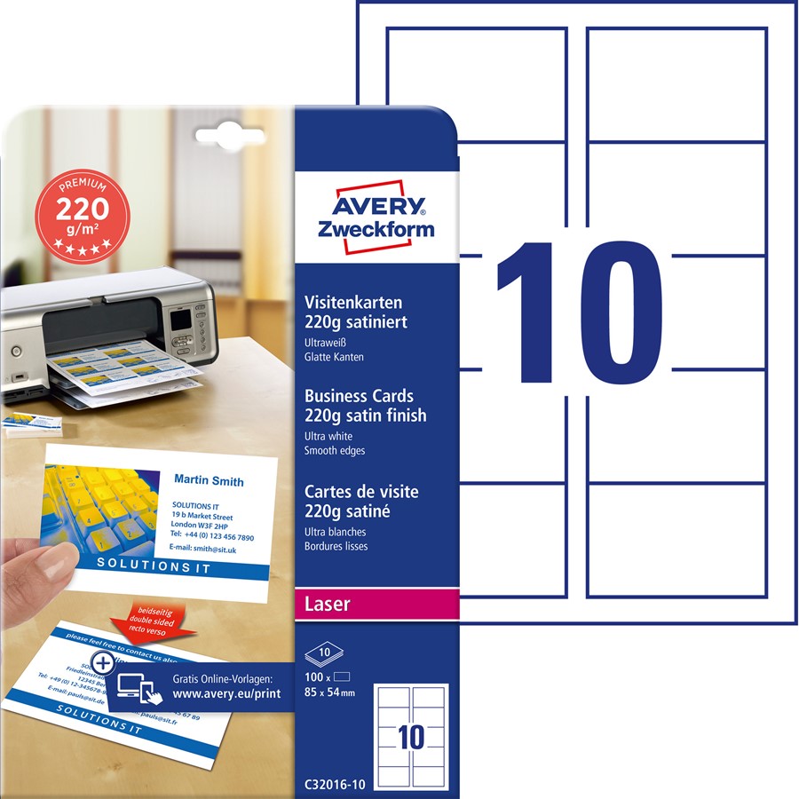Avery Zweckform Etiketten Etiketten Inkjet/Laser/Kopier 40mm weiß VE