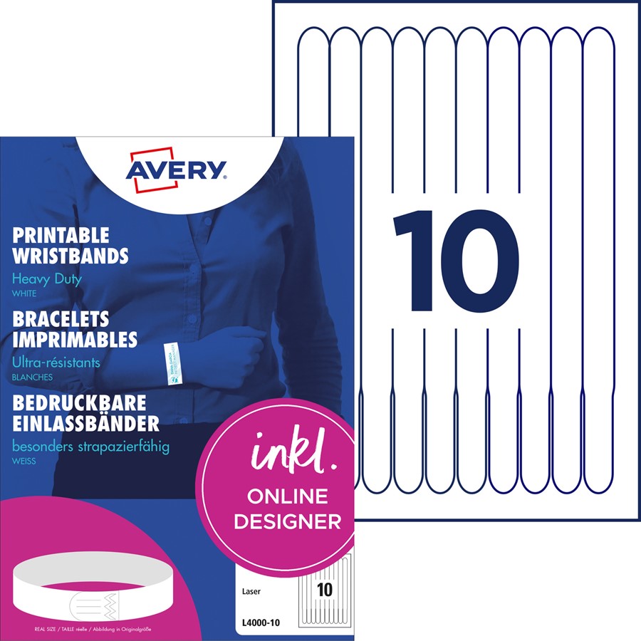 Einlassbänder aus original TYVEK® mit einfarbigem Druck Einlassbänder aus original TYVEK® mit einfarbigem Druck