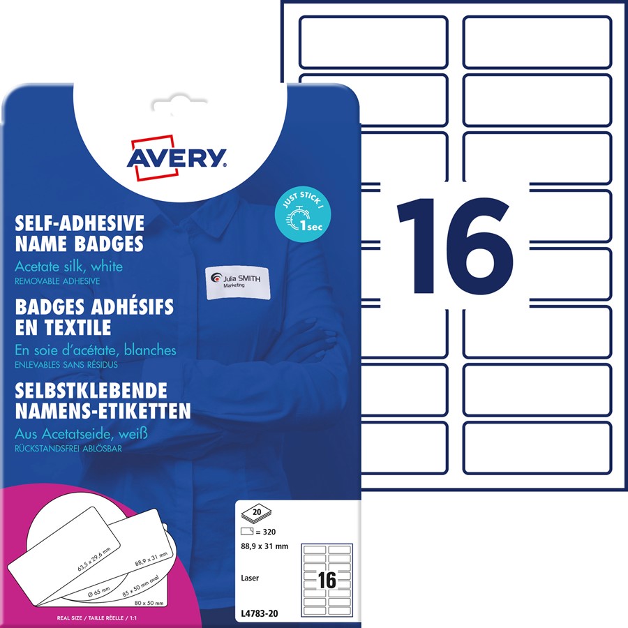 Avery Zelfklevende pasfoto´s wit, Inkjetprinter, permanent klevend