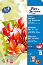 Avery Zweckform Premium Inkjet Photo Papier hochglänzend A4 250g