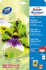 Avery Zweckform Premium Inkjet Photo Papier seidenmatt A4 250g