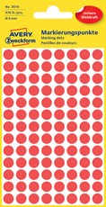 Avery Zweckform Markierungspunkte, 8 mm, 416 Etiketten, rot