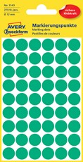 Avery Zweckform Markierungspunkte, 12 mm, 270 Etiketten, grün