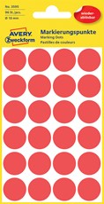 Avery Zweckform Markierungspunkte, 18 mm, 96 Etiketten, rot, wiederablösbar
