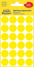 Avery Zweckform Markierungspunkte, 18 mm, 96 Etiketten, gelb, wiederablösbar