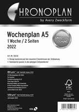 Chronoplan Wochenplan A5, 2022, in Spalten