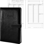 Chronoplan Chronobook Buchkalender 2024, ca. A5, Business Edition, Wochenplan, schwarz