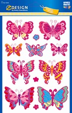Avery Zweckform Glitter Sticker, Schmetterling, 12 Aufkleber