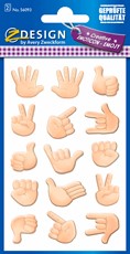 Z-Design Papier Sticker Emoticon Hand