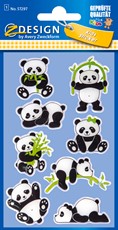 Z-Design Glossy Stickers, Panda, 8 Aufkleber