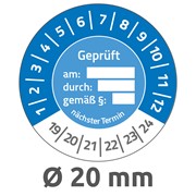 Avery Zweckform Prüfplaketten, Ø 20 mm, blau