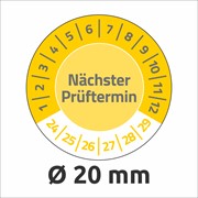 Avery Zweckform Prüfplaketten Ø 20 mm, gelb