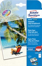 Avery Zweckform Superior Inkjet Photopapier, 13x18cm, 230 g