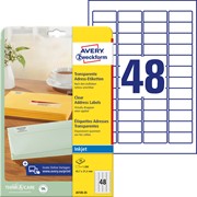 Avery Zweckform Transparente Etiketten 45,7x21,2 mm