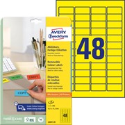 Avery Zweckform Etiketten 45,7x21,2 mm, 20 Bögen, gelb
