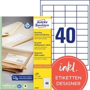 Avery Zweckform Recycling Etiketten, 48,5 x 25,4 mm, 100 Bogen