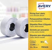 Avery Zweckform Etikett 16x26mm weiss für 2-zeilige Handauszeichner wiederablösbar
