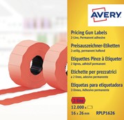 Avery Zweckform Etiketten für 2-zeilige Handauszeichner, neonrot, 16 x 26 mm, 10 Rollen