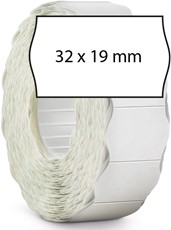 METO Etiketten für Preisauszeichner (32x19 mm, 2-zeilig, 10.000 Stück, wiederablösbar) 10 Rollen à 1000 Stück, weiß