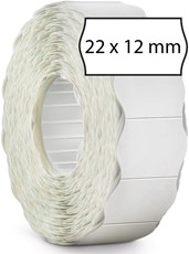 METO Etiketten für Preisauszeichner (22x12 mm, 1-zeilig, 6.000 Stück, permanent haftend) 6 Rollen à 1000 Stück, weiß