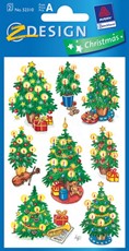 Z-Design Weihnachtliche Sticker beglimmert Christbäume