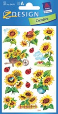 Z-Design Blumen-Sticker mit Glimmerstaub Sonnenblumen