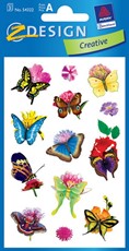 Z-Design Blumen-Sticker Schmetterlinge