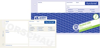 Avery Zweckform 1220, Kurzbrief Abreißblock links verleimt, 1/3 A4, 100 Blatt