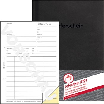 Avery Zweckform 1720D, Lieferschein "Design", 1. und 2. Blatt bedruckt, selbstdurchschreibend, DIN A5, 2x50 Blatt