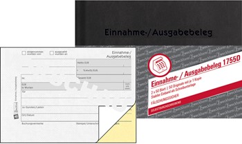 Avery Zweckform 1755D, Einnahme/Ausgabebeleg "Design", 1. und 2. Blatt bedruckt, selbstdurchschreibend, DIN A6 quer, 2x50 Blatt