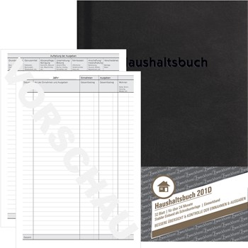 Avery Zweckform 201D, Haushaltsbuch "Design", beidseitig bedruckt mit Jahresübersicht, DIN A5, 32 Blatt